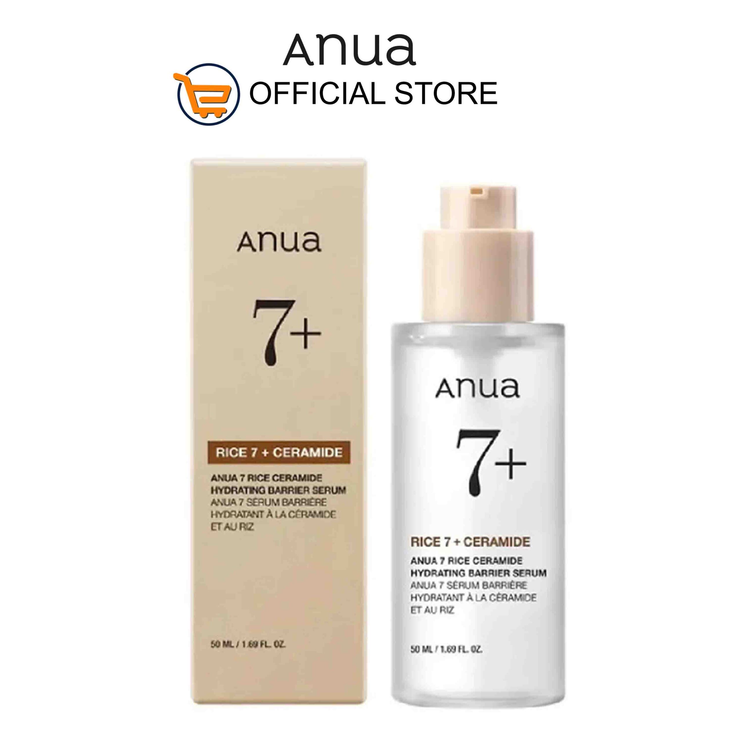 an6 ANUA Rice 7 Ceramide Hydrating Barrier Serum 50ml - Image 1